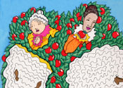 two old women up in an apple tree