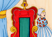 Queen, throne and rectangle on throne